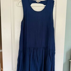 Elegant Navy Blue Sleeveless Mini Dress